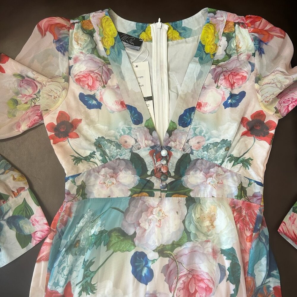 NWT Dalia MacPhee Floral Garden French Country Style Feminine Maxi Dress - Picture 11 of 16